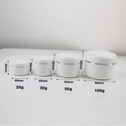 30pcs Plastic Cream Jars – 20g/30g/50g Empty Refillable Makeup Containers for Cosmetics Samples