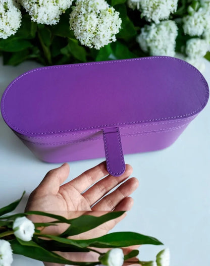 Portable PU Hair Dryer Storage Case – Large Capacity Dustproof Bag for Curling Tools & Accessories