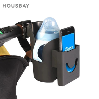 Universal Stroller Cup & Phone Holder – Water Bottle Support Accessory for Baby Carriages, ABS Material