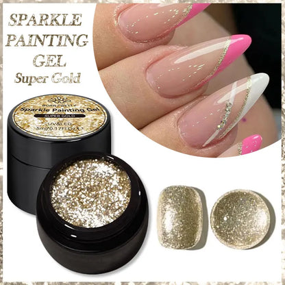BORN PRETTY 5ML Super Silver Metallic Gel Nail Polish - Mirror Chrome Effect, Semi-Permanent Metal Painting Gel for DIY Nails