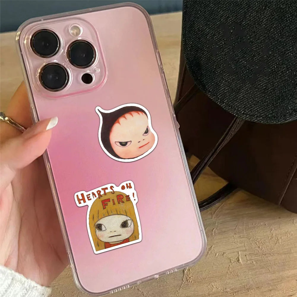 Yoshitomo Nara Sticker Pack - Cute Waterproof Decals for Phone Cases Laptop Suitcases Water Bottles & DIY Crafts