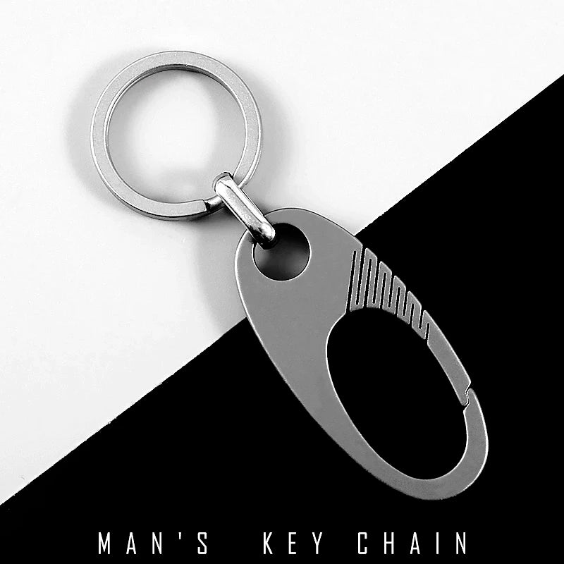 Titanium Key Chain - Lightweight Men’s EDC Quickdraw Carabiner Buckle Key Ring Outdoor Tool