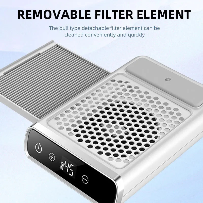 Powerful Nail Dust Vacuum Collector – Professional Nail Dust Extractor with Reusable Filter, Adjustable Speed Manicure Equipment