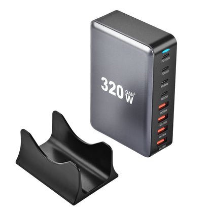 320W GaN USB-C Fast Charger - 8 Port Desktop Charging Station with Type C PD & Quick Charge 3.0 for iPhone 15, 14, Samsung