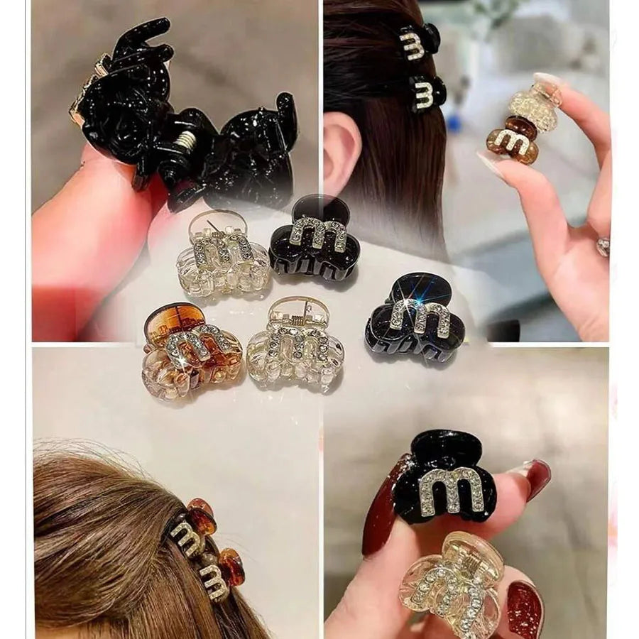 Acrylic Rhinestone Bangs Hair Clip - Shiny Side Forehead Hair Accessory for Women & Girls