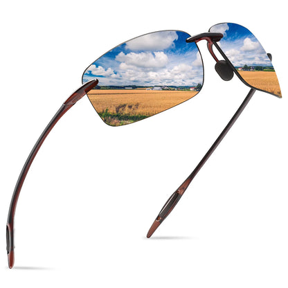 MAXJULI Polarized Sunglasses for Men & Women - Designer Fashion, Rimless Sports & Driving Eyewear (MJ8009)