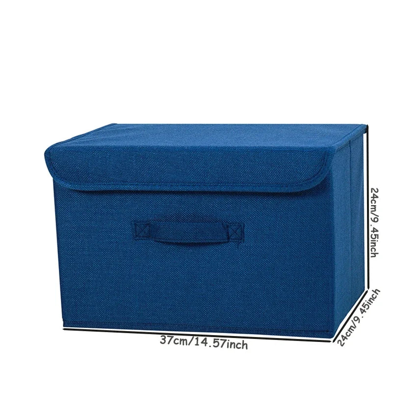 Washable Cotton Linen Folding Storage Box – CD, Toy & Laundry Organizer with Lid