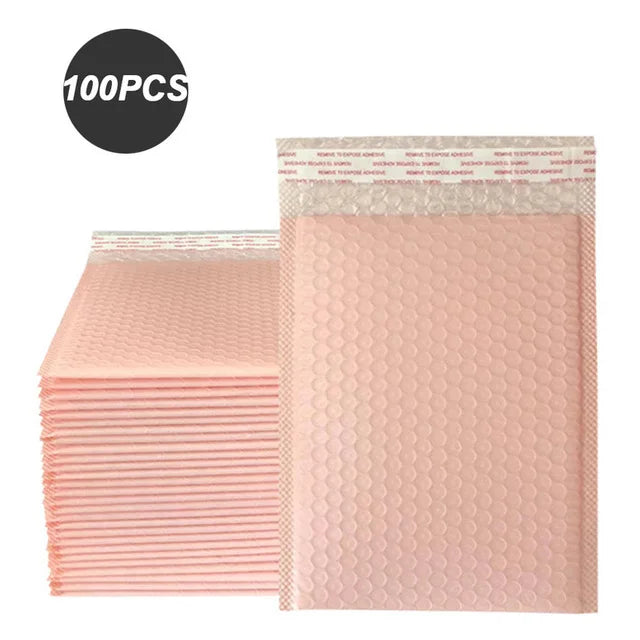 100 Pcs Black Bubble Mailers - Self-Seal Padded Envelopes for Shipping, Poly Green Lining, Secure Packaging Solution