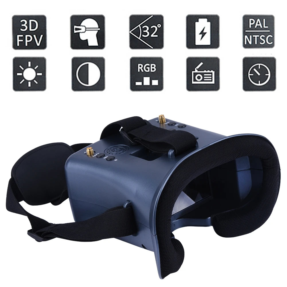 008D 5.8G 40CH 4.3" HD FPV Goggles with DVR & Battery – Diversity Video Headset for RC Drone EV800D