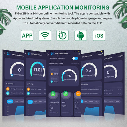 Tuya WiFi 8 in 1 Water Quality Tester – S.G, PH, EC, ORP, TDS, CF, Salt, Temp Analyzer for DIY Water Monitoring