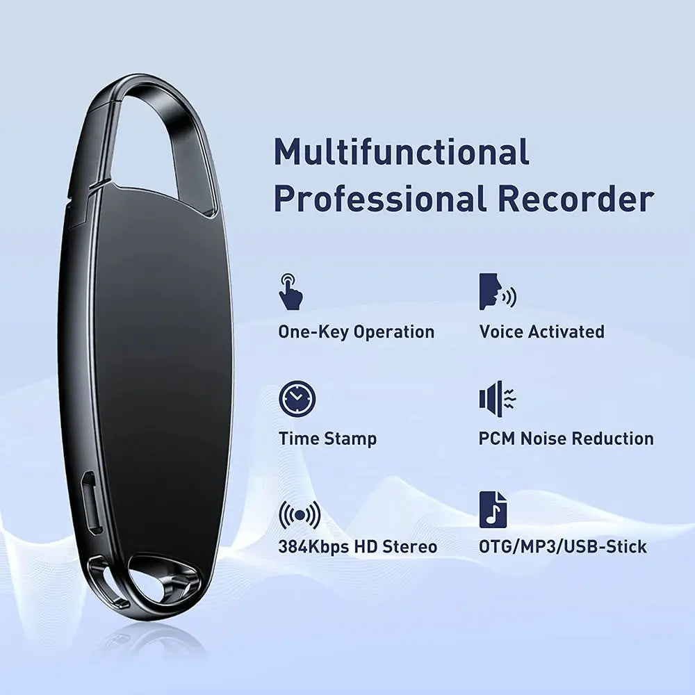 Vandlion V13 USB Digital Voice Recorder – One-Button Record, OTG MP3 Flash Drive, Hi-Fi Noise Reduction Dictaphone