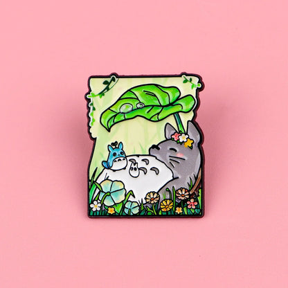 Cute Anime Cat Enamel Pins – 2-Piece Metal Lapel Brooch Set for Clothing, Bags and Fan Gifts