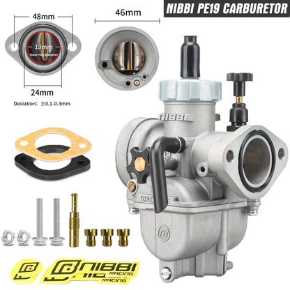 NIBBI PE Flange Carburetor for Motorcycle – 19mm-28mm 2T/4T GY6 Engine 100cc-250cc ATV Yamaha Pitbike Racing