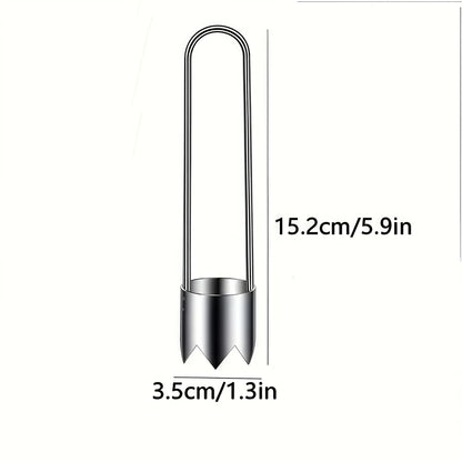 Stainless Steel Fruit & Vegetable Corer – Universal Kitchen Gadget for Apple, Pear, Tomato & Red Bell Pepper Seed Removal