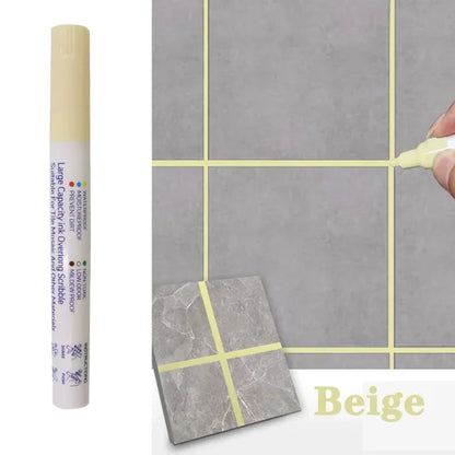 Waterproof Tile Grout Repair Pen – Wall and Floor Seam Marker for Bathroom and Kitchen, Available in Black, White, Gold, Silver, and Beige