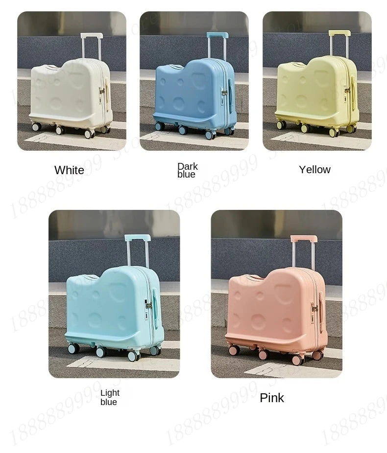 Kids Ride-On Suitcase with 360° Wheels & TSA Lock – Lightweight Cabin Luggage for Boys and Girls