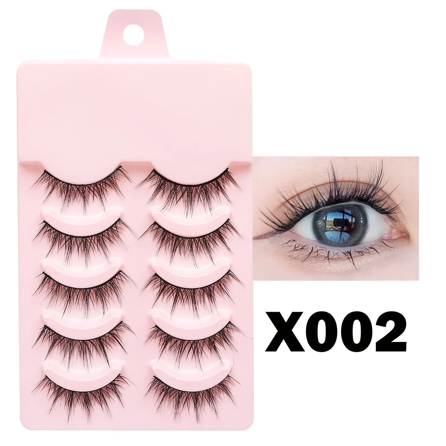 Manga Style Soft Natural False Eyelashes Wispy Thick Daily Wear Makeup Lashes