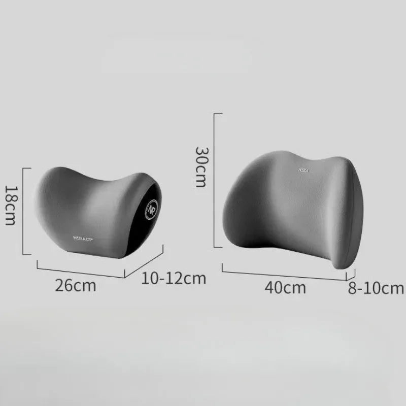 Car Headrest & Lumbar Support Pillow – Neck & Waist Cushion for Driver Seat Backrest & Comfort