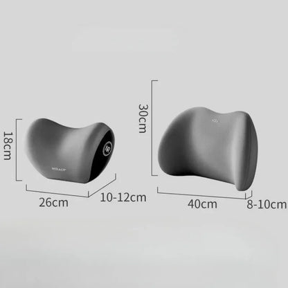 Car Headrest & Lumbar Support Pillow – Neck & Waist Cushion for Driver Seat Backrest & Comfort