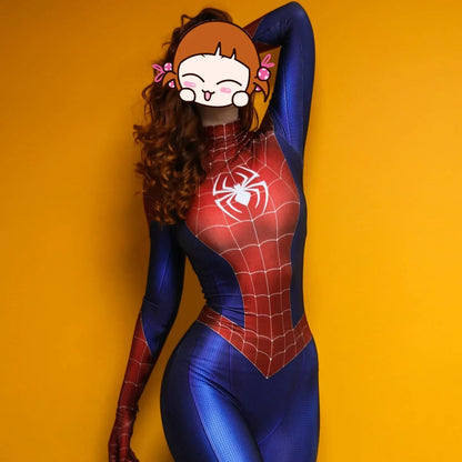 Women’s Spiderman PS4 Cosplay Costume – Superhero Zentai Bodysuit Jumpsuit for Girls & Adults Halloween
