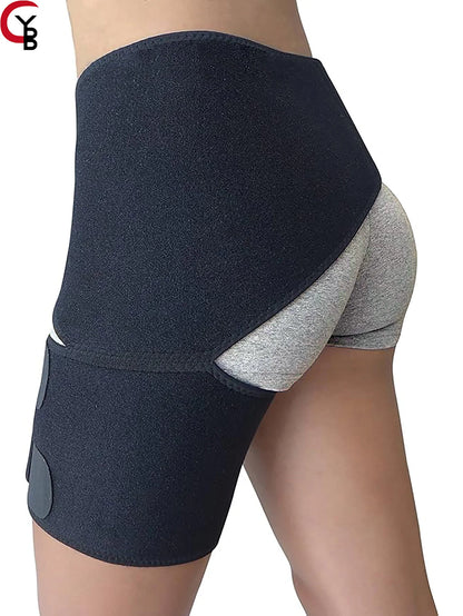 Hip Brace for Sciatica Pain Relief – Compression Support Wrap for Thigh, Hip Flexor Strain, Groin Injury, and Sacroiliac Joint Support