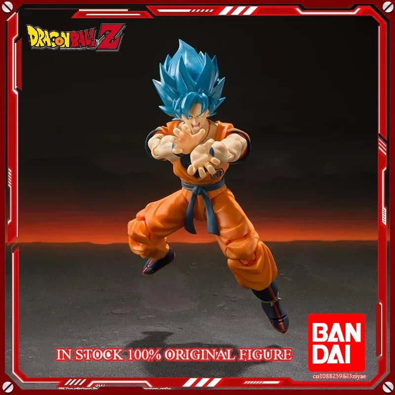Original Bandai Dragon Ball Z S.H.Figuarts — Super Saiyan God Blue Son Goku Action Figure Model Toy