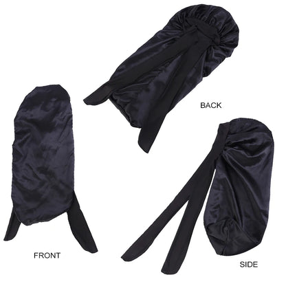 Upgrade Your Sleep: New Long Oversized Elastic Satin Bonnet Sleeping Cap with Ribbon - Breathable Turban Sleep Headwear for Women
