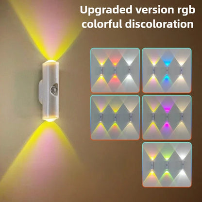Smart RGB Gradient Night Light - Magnetic Motion Sensor Rechargeable Wall Lamp for Bedroom, Bathroom & Closet