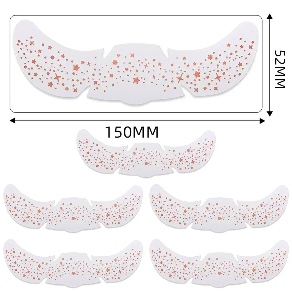 6pcs Hot Stamping Freckles Makeup Patches – Metallic Gold & Silver Temporary Tattoo Stickers for Face