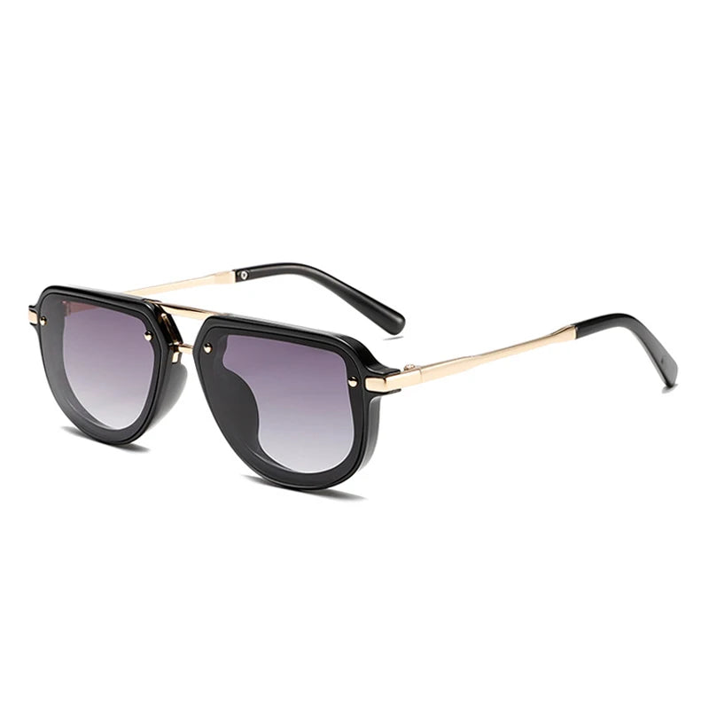 SHAUNA Retro Oval Sunglasses – Luxury Punk UV400 Shades for Women & Men