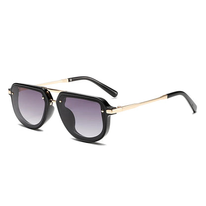 SHAUNA Retro Oval Sunglasses – Luxury Punk UV400 Shades for Women & Men