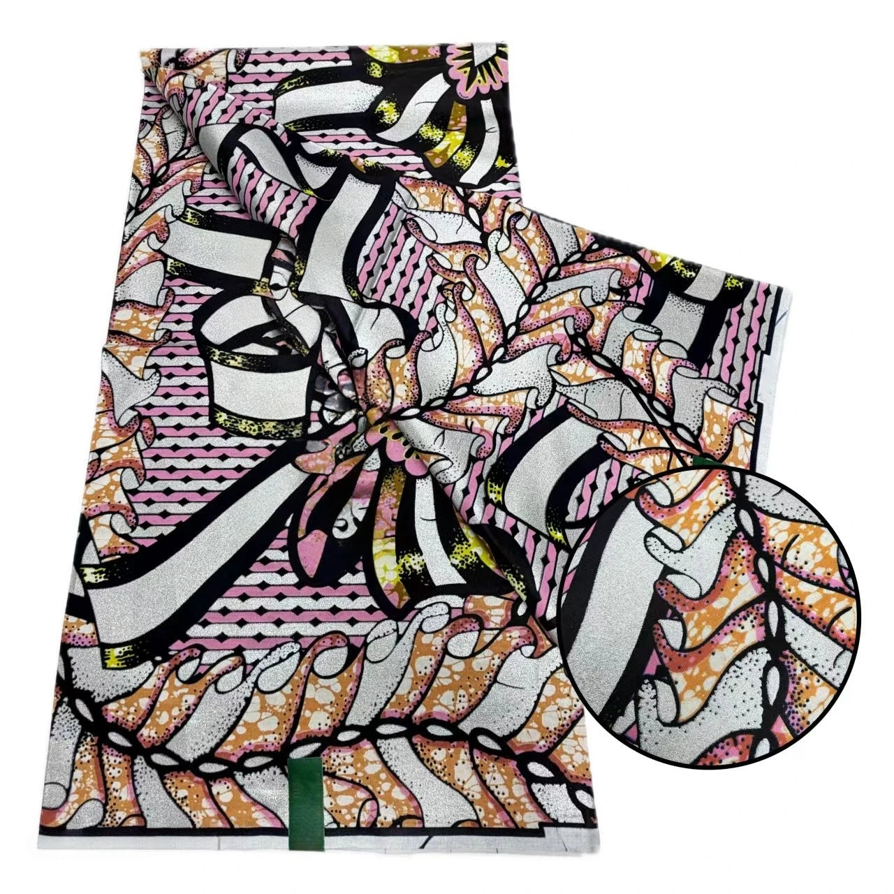 Original African Wax Print Fabric - 6 Yards 100% Cotton Nigerian Ankara Sewing Material for Women’s Dresses