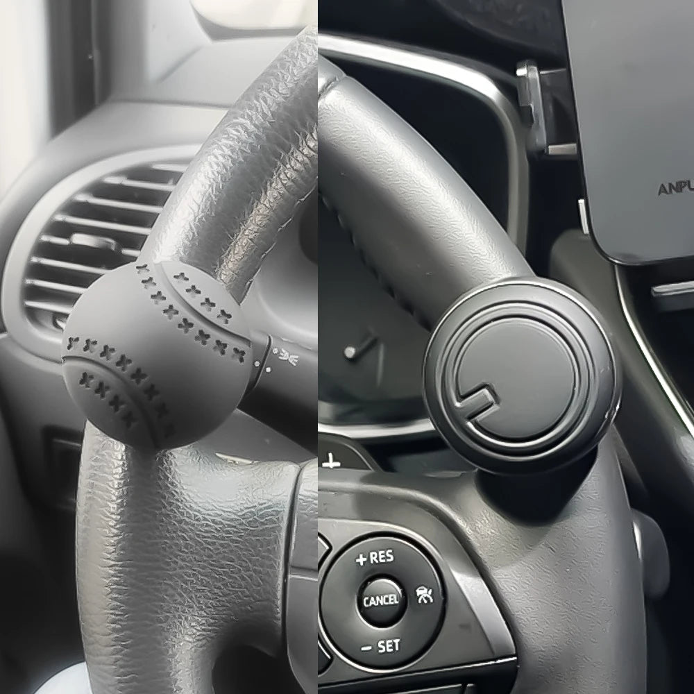 360 Degree Rotation Steering Wheel Booster Spinner Knob - Metal Bearing Power Handle with Ball-Shaped Design