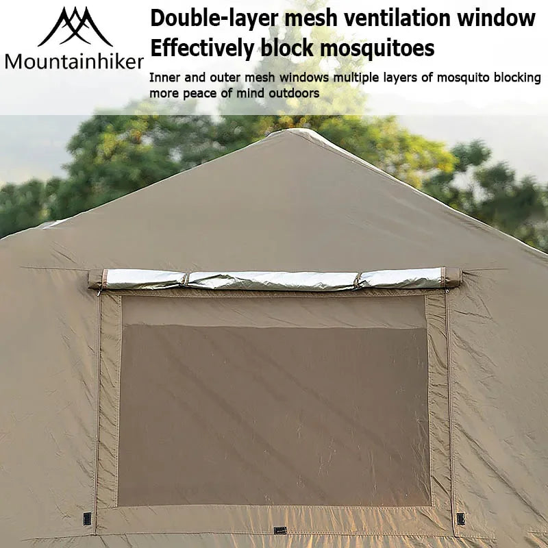 MOUNTAINHIKER One-Button Automatic Ridge Tent – Large Outdoor Shelter with Two Bedrooms & Living Room for Camping & Beach