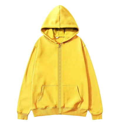 Fashion Zipper Hoodie — Casual Black, Gray & Blue Streetwear Sweatshirt for Men & Women