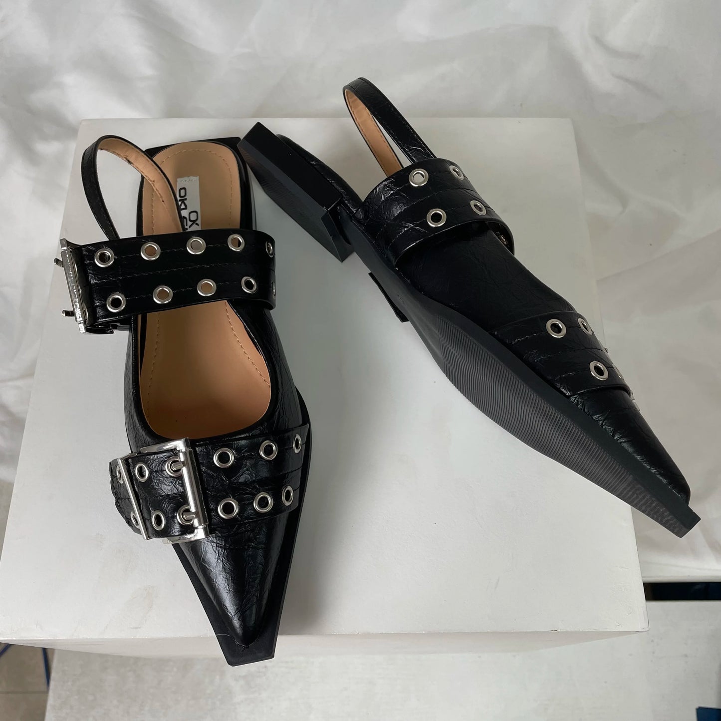Women’s Pointed Toe Slingback Sandals – 2025 Spring Fashion Flats, Large Sizes