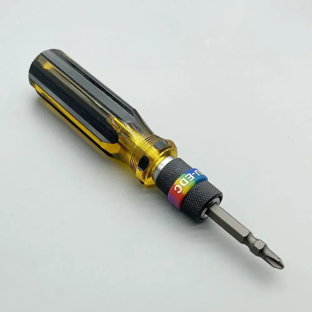 Double-Head Screwdriver 6.35mm - 1/4" Slotted & Phillips Precision Hand Tool with Wrench Handle