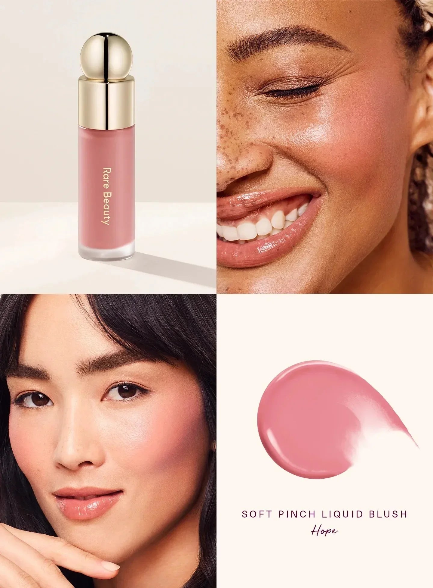 Rare Beauty Soft Pinch Liquid Blush – Long-Lasting Silky Smooth Buildable Flush Makeup, Seamless Matte Dewy Finish Cheek Color