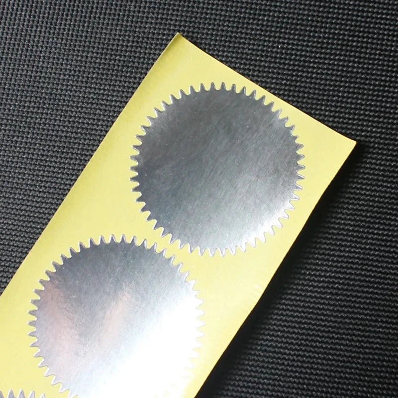 100PCS 45mm Gold Foil Embossed Stickers – Serrated Seal Labels for Diplomas, Awards & Certificates