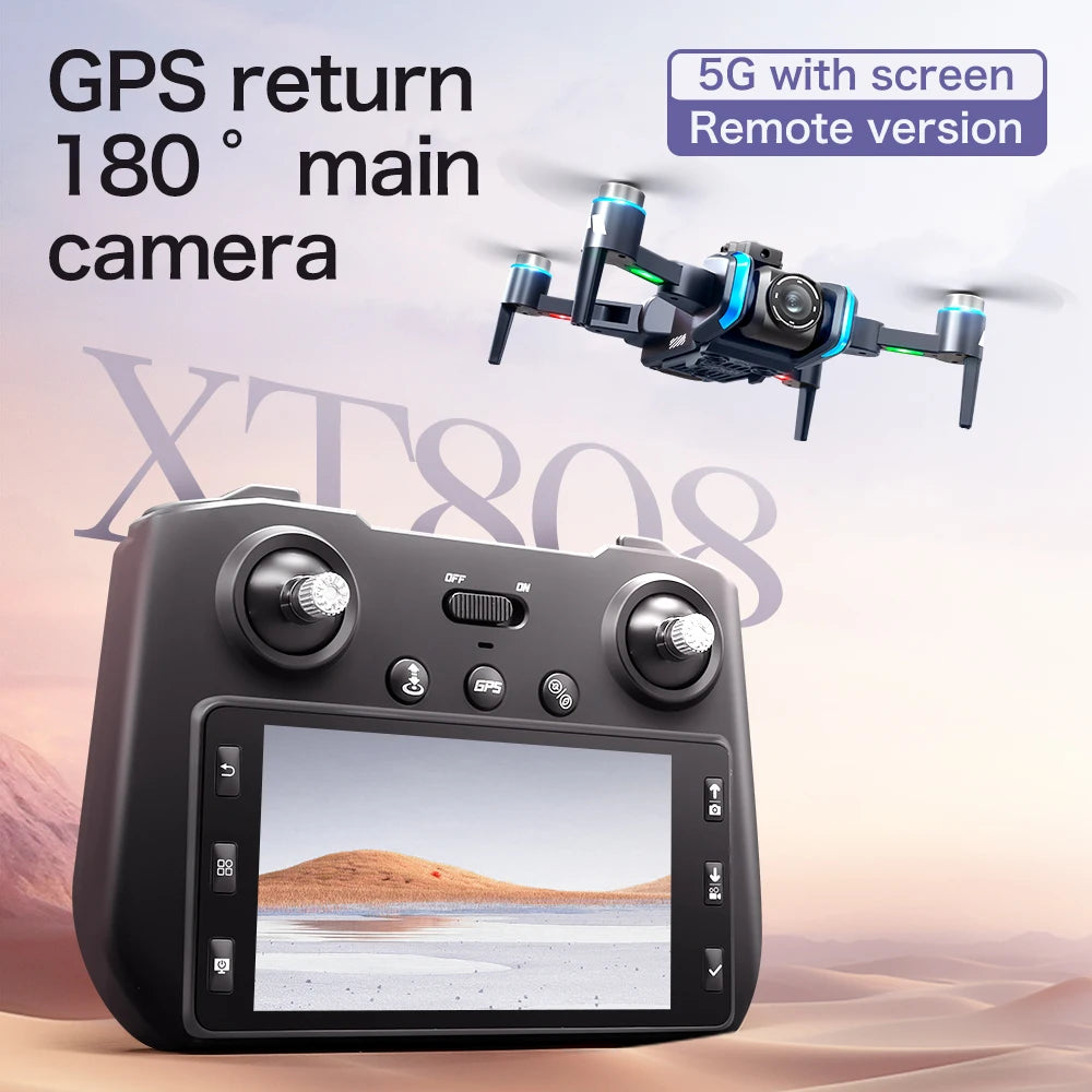 New XT808 Folding Drone – 5G Optical Flow GPS, WIFI Transmission, Professional Aerial Camera Quadcopter Toy Gift