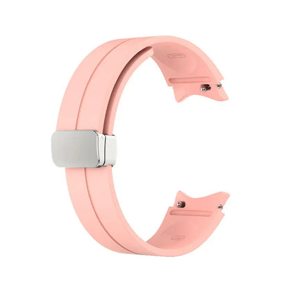Samsung Galaxy Watch Magnetic Buckle Silicone Strap - Replacement Band for Watch 7/6/5 Pro/5/4 and Classic Models 40mm–47mm