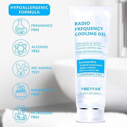 Conductive Microcurrent Facial Gel — Hydrating Primer with Hyaluronic Acid & Ceramide NP, Fragrance-Free RF Gel