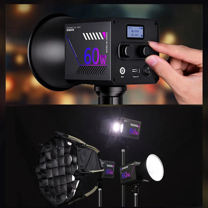 RGB LED Photography Video Light - Portable Rechargeable Fill Lamp for Vlogging, Live Streaming, Studio & Stage Shooting