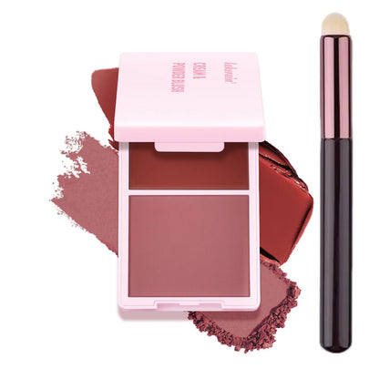 Juvia’s Blush Cream Powder Makeup - High Pigment Matte Rose Blush Duo with Long-Lasting Natural Finish Cosmetics