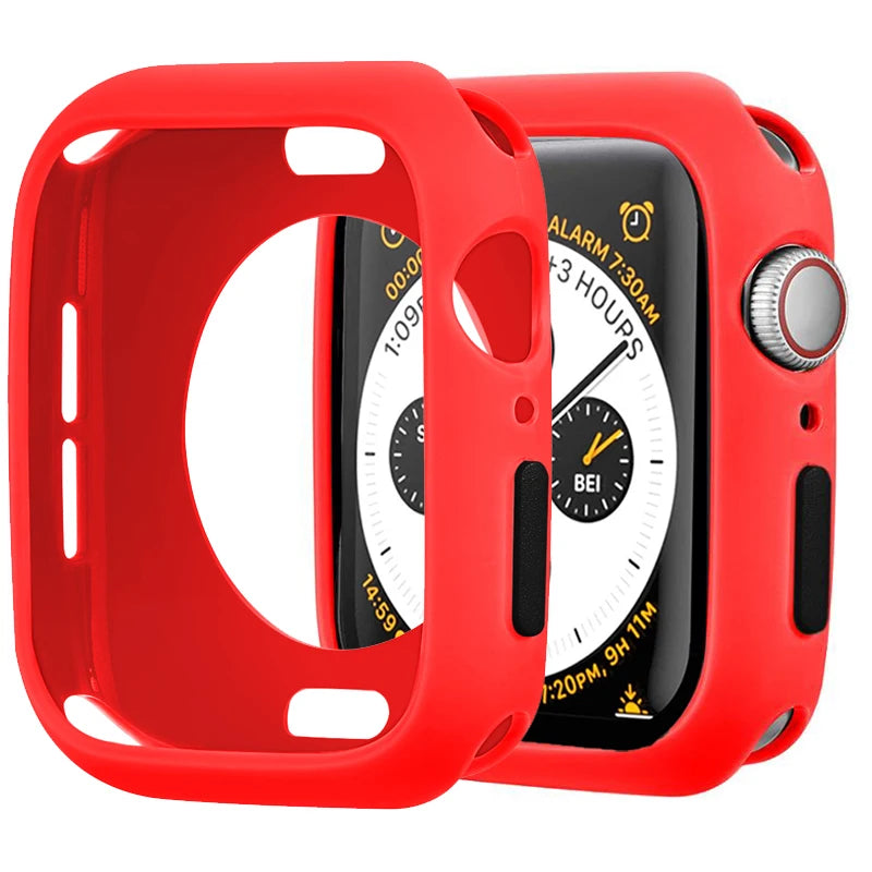 Apple Watch Silicone Case Cover - Soft Bumper Protective Accessory for Ultra 49mm Series 9 8 7 SE 6 5 45mm 41mm 44mm 40mm