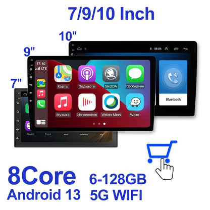 Universal 1DIN 6.9" Wireless CarPlay Android Auto – MP5 Multimedia Car Radio Stereo with TYPE-C Fast Charging