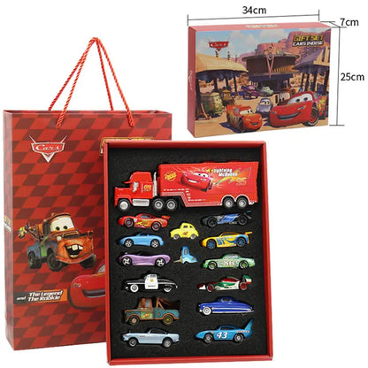 Disney Pixar Cars 3 Diecast Toy Set – Lightning McQueen, Mater, Jackson Truck | Metal Model Cars for Boys