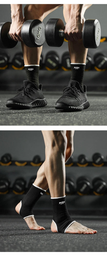 Elastic Breathable Ankle Support Sleeves - One Size for Running, Basketball & Cycling