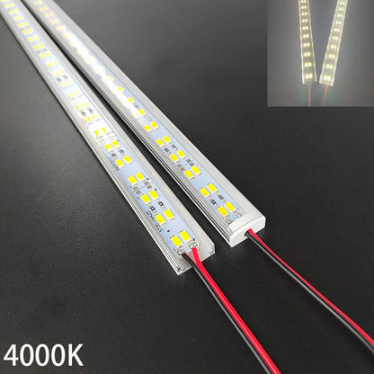 72LED Super Bright Light Bar - 50cm DC12V Aluminum Strip Lamp for Kitchen & Shelf Lighting