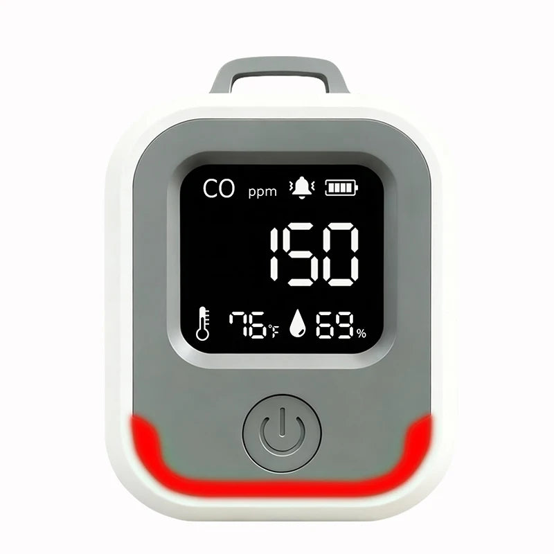 Portable 5-in-1 Carbon Monoxide Detector - Rechargeable CO Alarm for Caravans, Camping & Outdoor Use